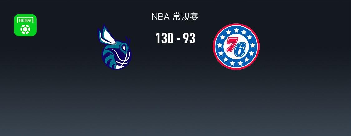 DB电竞官网-NBA战报：黄蜂130-93轻取 76人取NBA3连胜，布兰登-米勒30+8+2